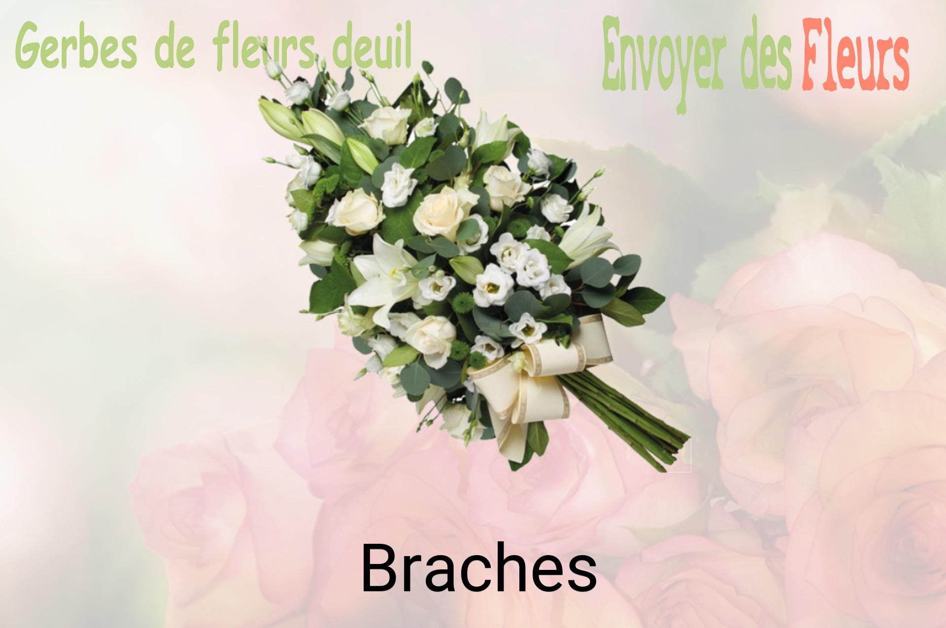 Gerbe de fleurs de deuil livrée à Braches